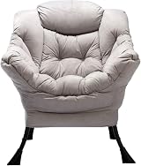 HollyHOME Armchair Comfy Chair Grey Steel Frame Lounge Sofa 95x80x64 cm view 5