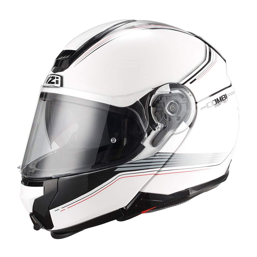 Casco NZI Combi 2 Duo Shock White Red - View #2
