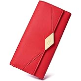 CLUCI Leather Wallet for Women Slim Designer Trifold Ladies Credit Card Holder