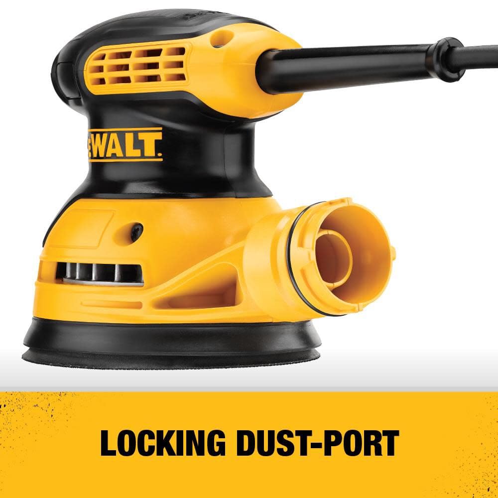 DEWALT Orbital Sander Kit, 5 inch, 3 amp, Corded, 12,000 OPM (DWE6421K)