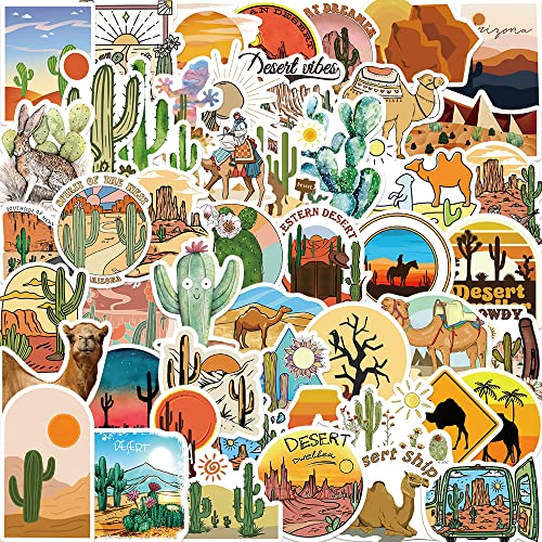 Hapiuen Desert Travel Stickers Cute Camel Cactus