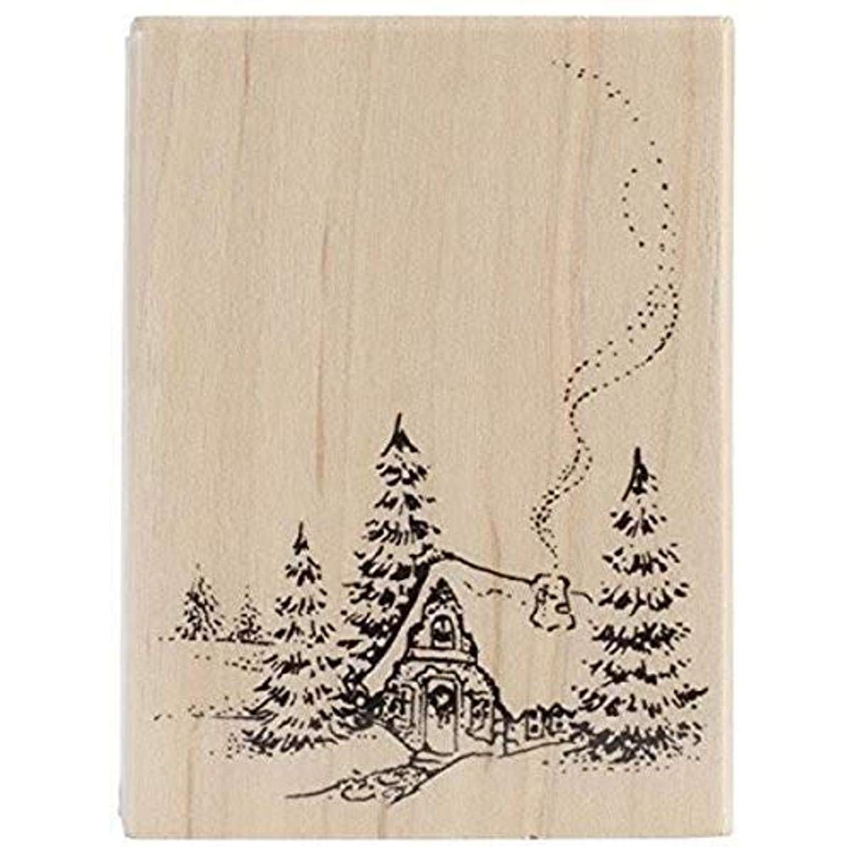 Penny Black Mounted Rubber Stamp 2.5-inch x 3.25-inch, Christmas Cottage