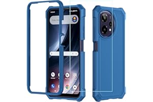AULZAJU for Cricket iCon Plus 2026 Phone Case/Att Verge 2 Phone Case with Screen Protector [Front Silicone Bumper+Frosted PC Back] Full Body Protection with Rugged Shockproof Military Grade Corner Blue