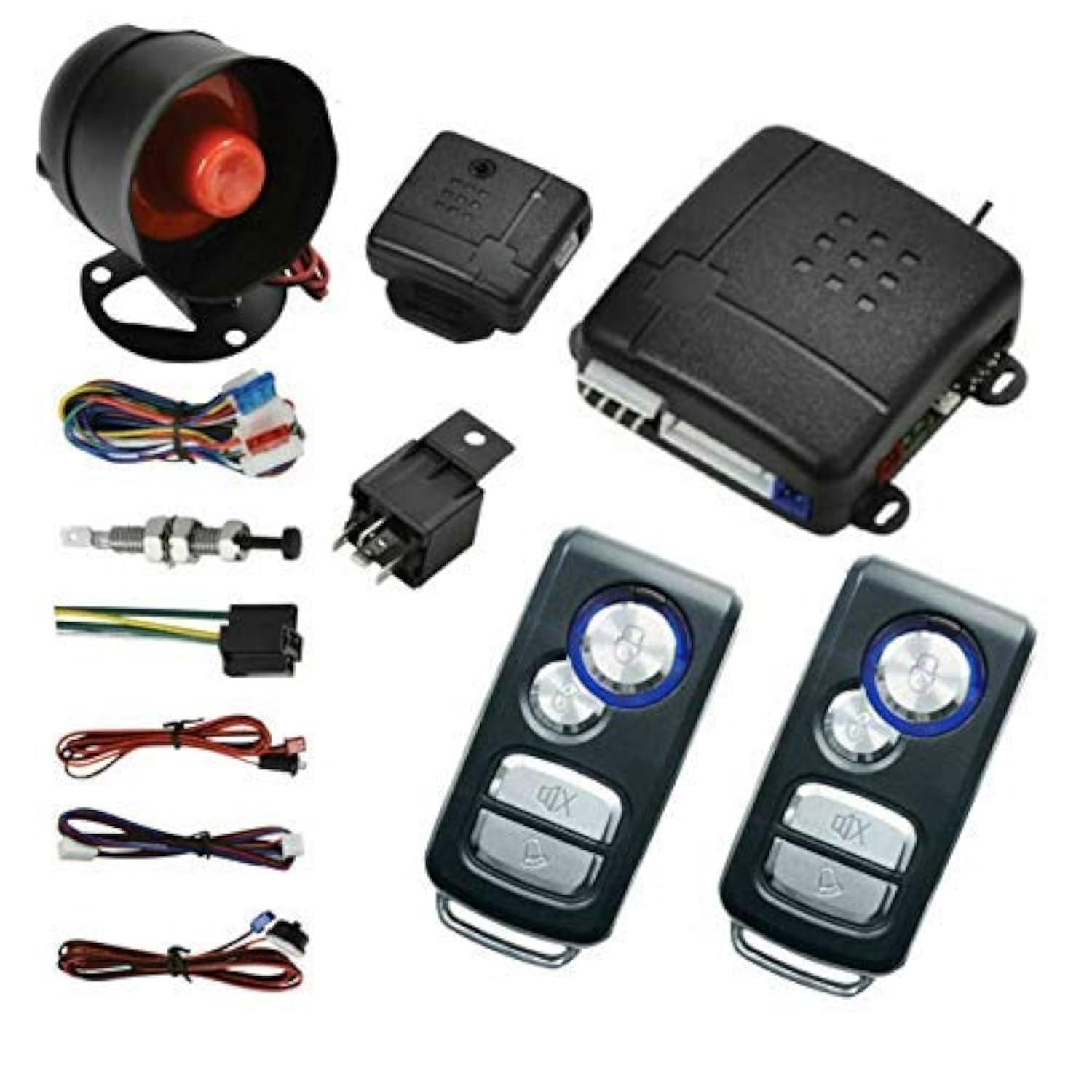 Style 16 Car Central Lock Universal Auto Remote Central Kit Vehicle Door Lock with Shock Sensor + Contorl Box + 2 Replacement Remote Contorl for Car Central Door Lock