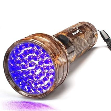 Escolite UV Flashlight Black Light, 51 LED Camo 395 nM Ultraviolet Blacklight Flashlights Detector for Dog Urine, Dry Pet Stains and Bed Bug, Handheld ...