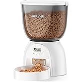 5L Automatic Cat Feeder, Timed Cat Dry Food Dispenser, Automatic Pet Feeders Dual Power Supply, 6 Meal Programmable 1-20 Port