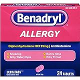 Benadryl Allergy, Diphenhydramine Hydrochloride Antihistaminee, Ultratab Tablets, 24 ct