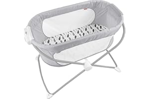 Fisher-Price Portable Baby Crib Soothing View Bassinet with Mesh Sides & Slim Fold for Travel Newborns 0+ Months, Climbing Le