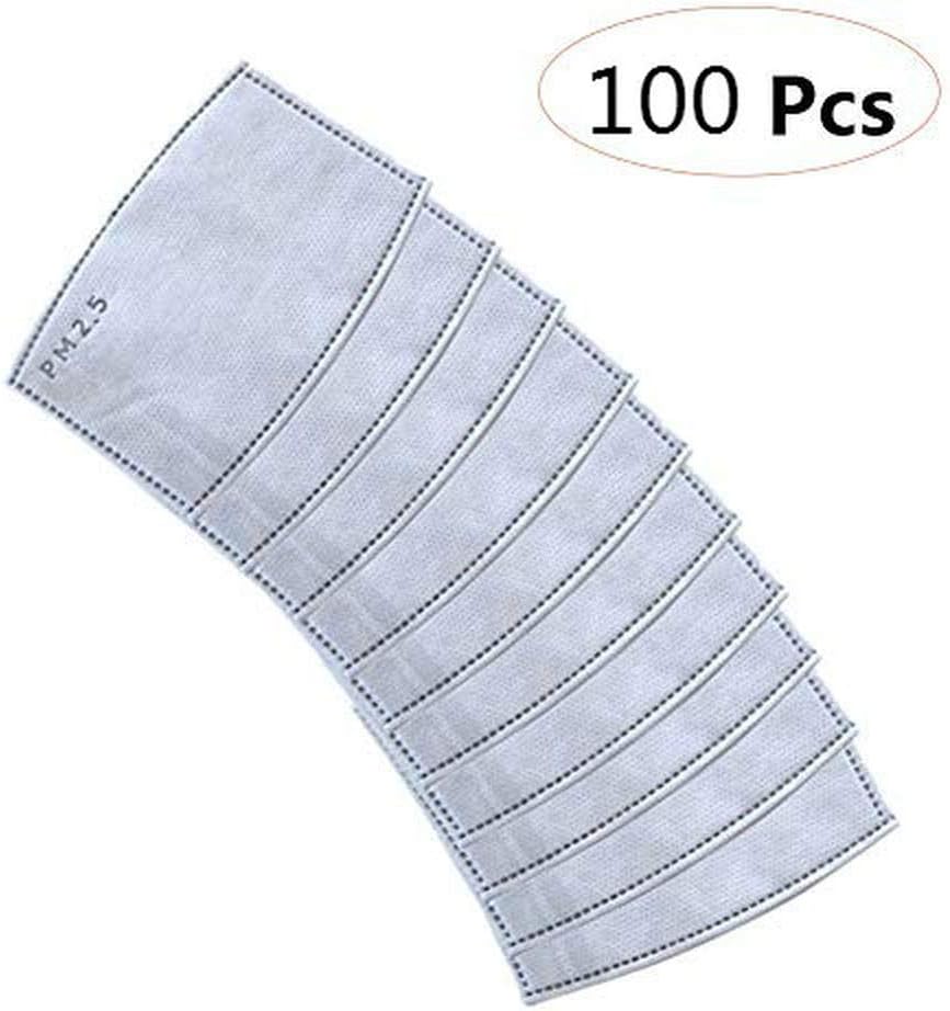 Eseesmart 100pcs PM2.5 Activated Carbon Filter Replaceable Anti Haze Filter Paper for Adult Mask