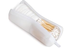 Visfresh Cotton Round Swab Travel Case, 2 in 1 Portable Hair Accessories Organizer, Hair Tie Organizer, Hair Tie Holder, Bobby Pin Holder, Travel Qtips Case, Purse Organization, Floss Holder