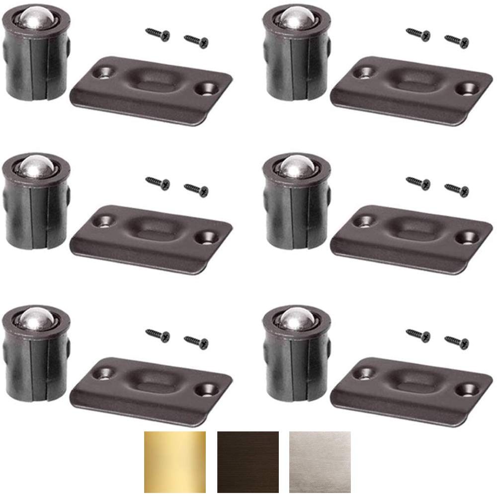 Photo 1 of (6 Pack) Oil Rubbed Bronze Door Drive-in Ball Catch ORB with Strike Plate Premium Quality