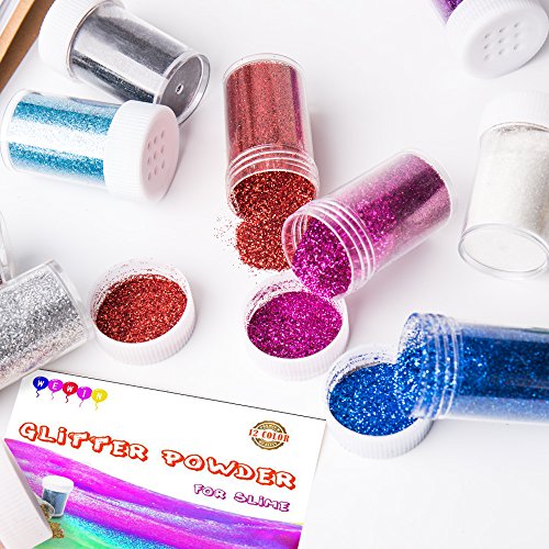 Wewin 12pcs Slime Supplies Glitter Powder Sequins ,Assorted Colors