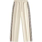 GORGLITTER Men's Wide Leg Baggy Sweatpants Y2k Striped Side Drawstring Waist Workout Gym Track Joggers Pants Streetwear