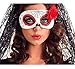 Party King Women's Day of The Dead Senorita Costume Mask, Black/White, One Size