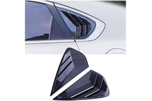 MUXEE 2PCS Print Rear Side Window Louvers Air Vent Scoop Shades Cover Blinds Trim for Kia Forte 2019 2020 2021 2022 2023 2024 - ABS Carbon Fiber Sport Interior Accessories