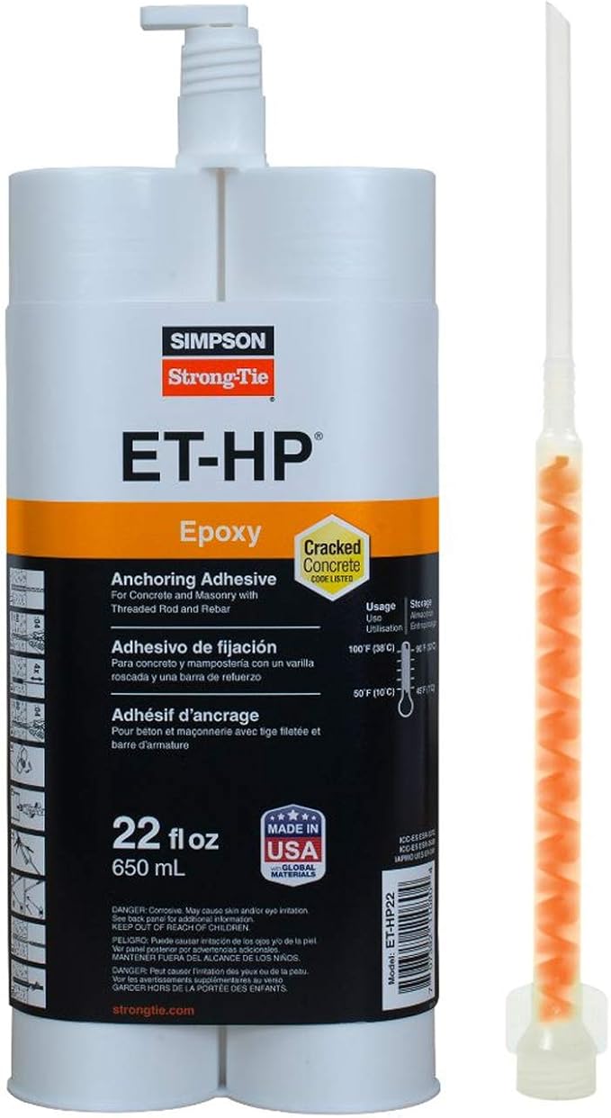 Amazon Com Simpson Strong Tie Et Hp22 N 22oz Epoxy Anchoring Adhesive W Nozzle Home Improvement