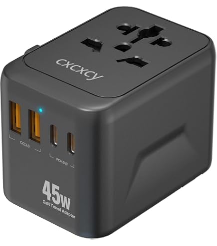 SARQW Travel Converter Adapter – Steps Down 220V To 110V For US Devices In Over 200 Countries (UK, Europe, Australia)