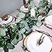 SUPLA 2 Pack Total 12' Long Artificial Silver Dollar Eucalyptus Leaves Garland Holiday Season Floral Greenery Garlands Fake Hanging Eucalyptus Leaf Garland in Grey Green