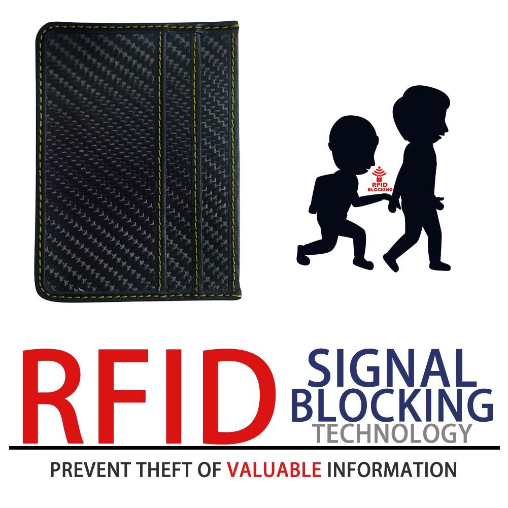 RFID Blocking MGCFTan Money Clip Glossy Carbon Fiber wallet Credit Card Business Card Holder 3K twill Gold