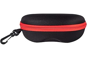 FF1 Zipper Shell Sunglasses Glasses Case with Belt Loop, Clip, Plastic Carabiner Hook