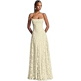 Flihodaputa Floral Bridesmaid Dresses for Women 2026 Spaghetti Strap Lace Wedding Guest Dress Evening Party Gowns