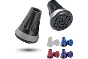 Rehand Cane Tips, 3/4 Inch All Terrain Tip for Cane & Crutch, 3/4'' Rubber Replacement Foot Pad, 0.75 Inch Cane Tips Heavy Du