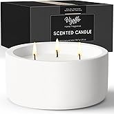 Viyffo 20oz Large White Scented Candle for Women – Vanilla Dreamscape, 3 Wick Non Toxic Soy Candle, Matte Ceramic Jar, Luxury Home Fragrance, Elegant Winter Décor & Premium Valentines Day Gift