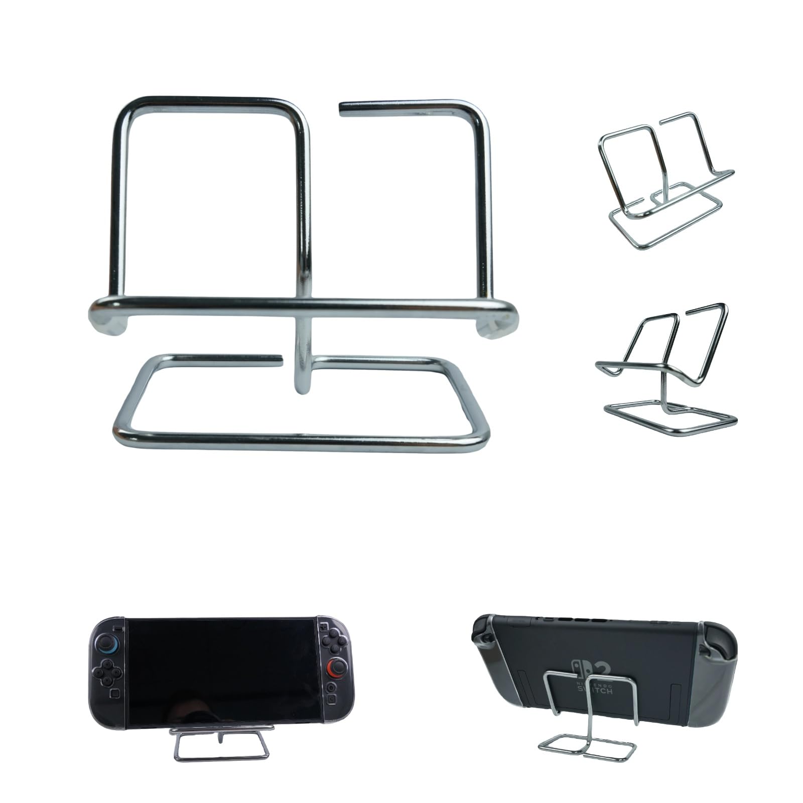 QuoLumPIA Carbon Steel Gaming Stand Holder for Nintendo Switch/Lite/OLED/Switch 2 (2025)/Steam Deck/Smartphone-Stable &Durable Integral Steel Bracket, Easy Charging, Heat Dissipation, One-Piece Design