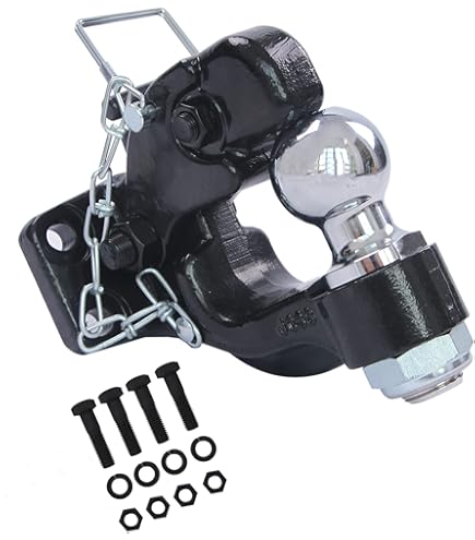 Nilight - - Nilight Pintle Hook Trailer Hitches Receiver Hook Combination 2-5/16" Hitch Ball With Mounting Kit, 14000LBS Black Bolt On Adjustable Powder-Coated - View #5