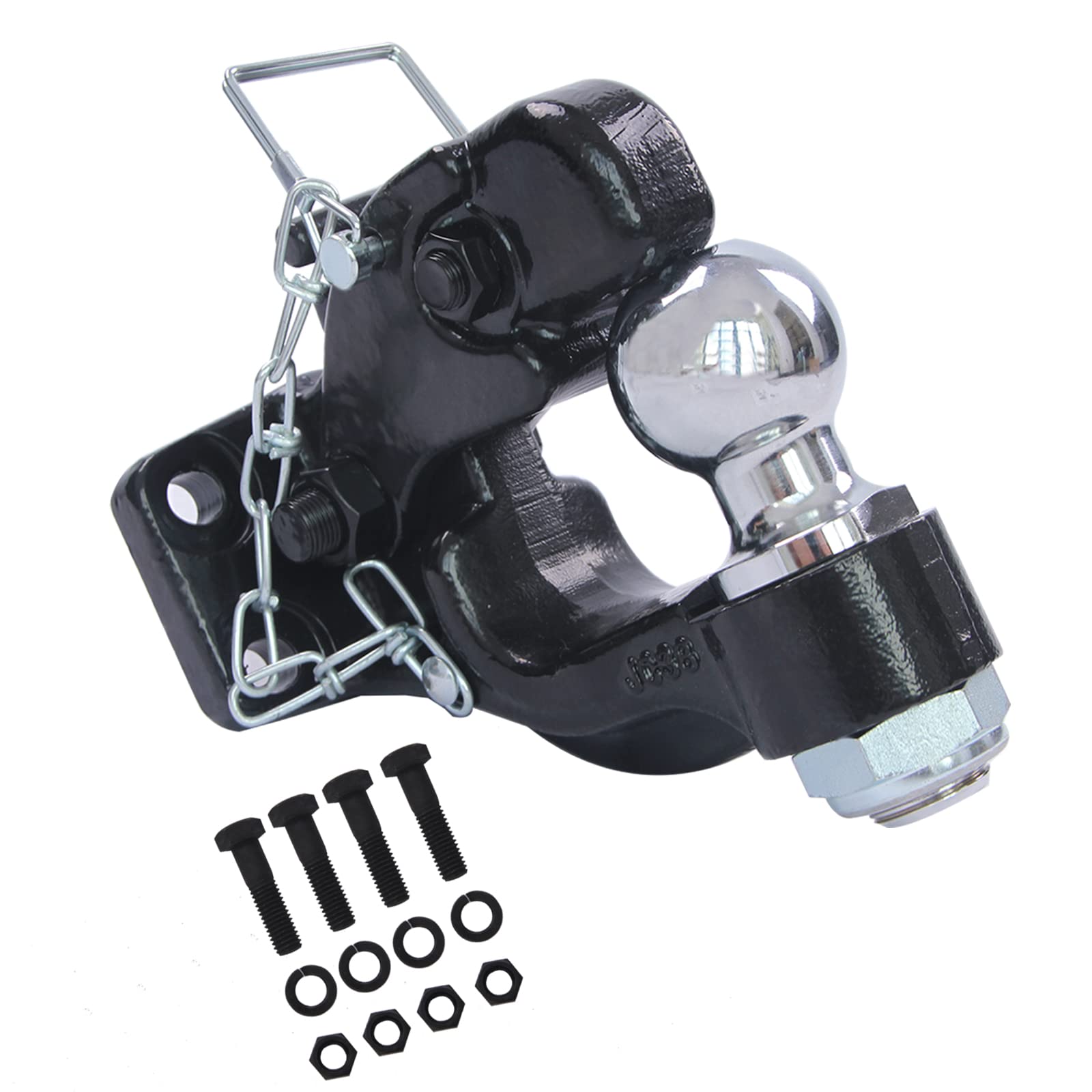 Photo 1 of TOWKING 8-Ton Pintle Hitch Receiver with 2-5/16" Hitch Ball, Pintle Hook, Combination Hitch, 16,000 lbs