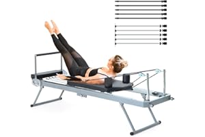 Nimsqury Pilates Reformer, Foldable Reformer Pilates Machine for Home Workout, Suitable for Beginners & Advanced Users Up to 300 lbs