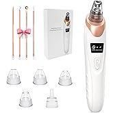 Blackhead Remover Pore Vacuum,Facial Pore Cleaner Blackhead Vacuum (Gold) | 5 Suction Power,5 Probes,USB Rechargeable Pore Vacuum Tool for Adult