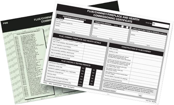 Regin Flue/Fireplace Commissioning Certificates - - Amazon.com