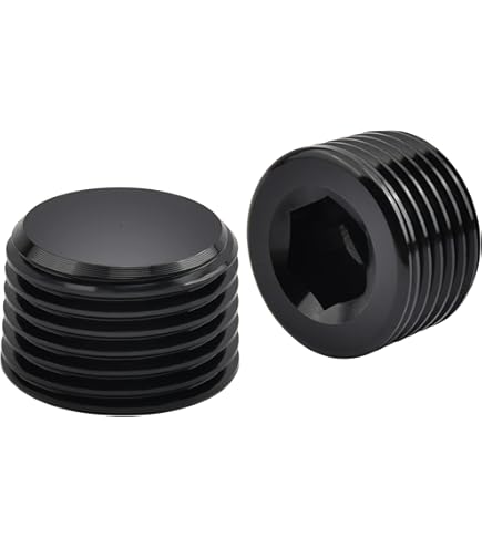 Podavelle 3/8 NPT Male Thread Allen Head Socket Pipe Plug Fitting Aluminum Blue, Pack Of 2