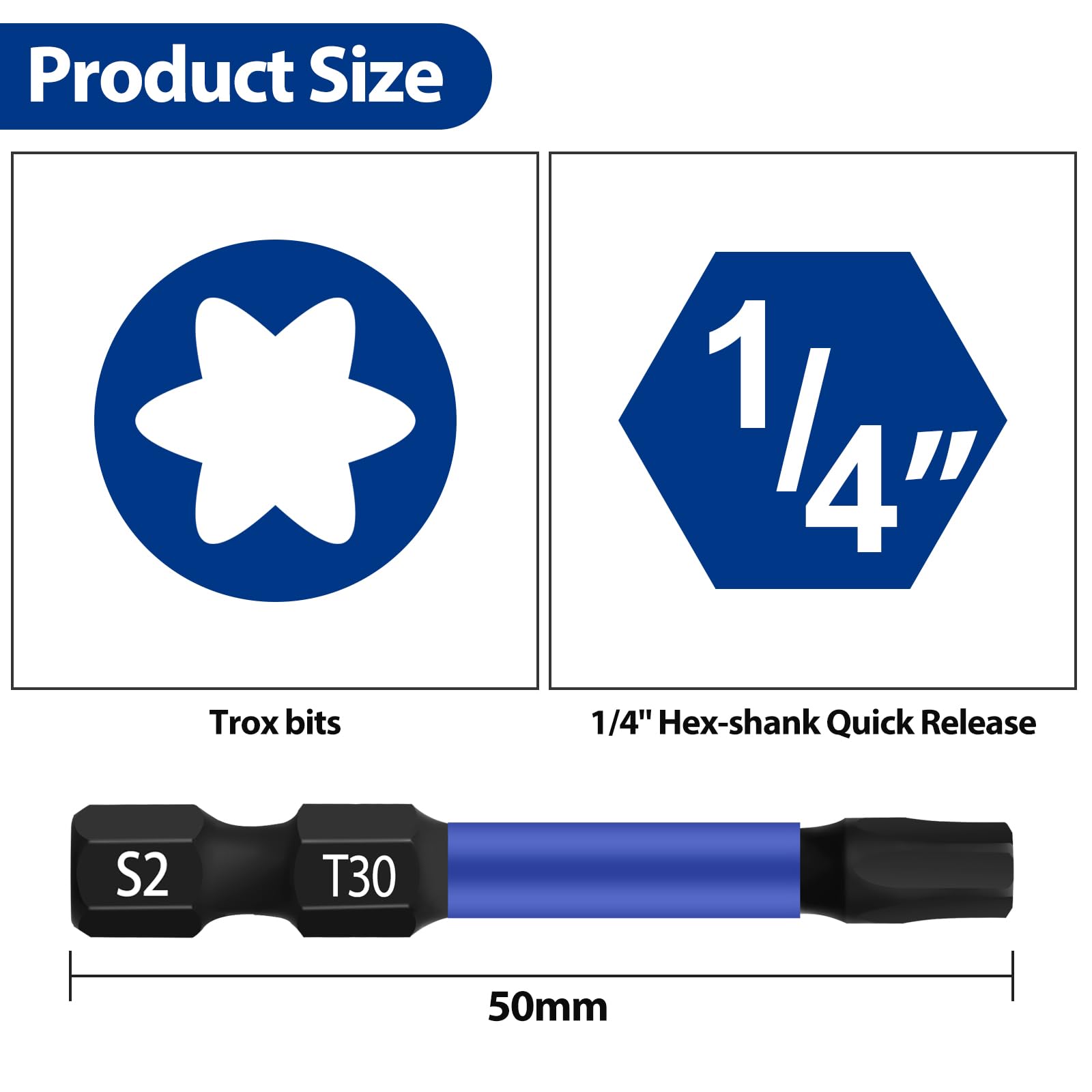 HPHOPE Bits Set, Bit-Sortiment, 10 Stück, T30 Bit 2