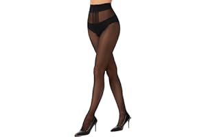 HeyUU 40D T-Crotch Sheer Pantyhose for Women, High Waist Stretchy Silky Stockings with Durable Reinforced Toes