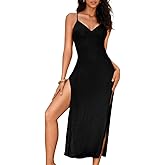 EHSUYAB Sexy Women Swimsuit Crochet Cover Up, Knit Sleeveless Backless Spaghetti Strap Cami Maxi Dress, Beach Outfit Vacation