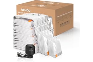 WEVAC [2024 NEW] 30 Pack Vacuum Storage Bag (5 Jumbo/5 Large/5 Medium/5 Small/10 Roll) | Electric Pump | Space Saver | Rapid Vacuum | Double Zip | Clip Stopper | Clothes, Blanket Compression and Travelling