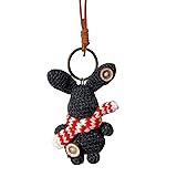 LXKSZYUFC Handmade Crochet Bunny Car Mirror Charms