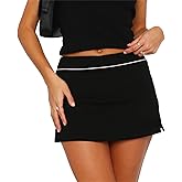 Womens Mini Skorts Casual Summer Mid-Waisted Pencil Bodycon Short Skirts with Side Split 2025