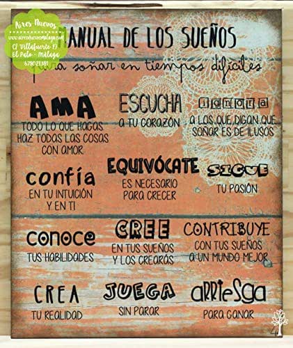 Cuadro de madera con frases y mensajes positivos e inspiradores para