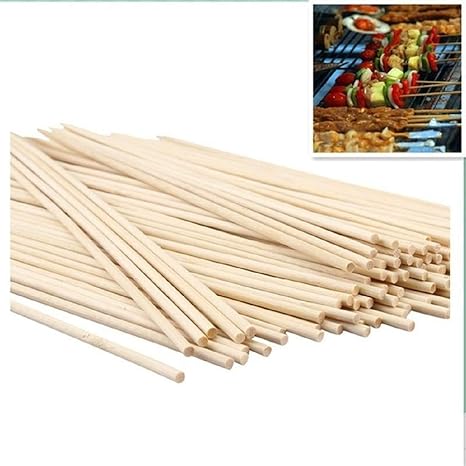 Home REPUBLIC-100pcs / 4 INCH Natural Healthy Bamboo Skewers Grill BBQ Kebab Disposable Barbecue Sticks
