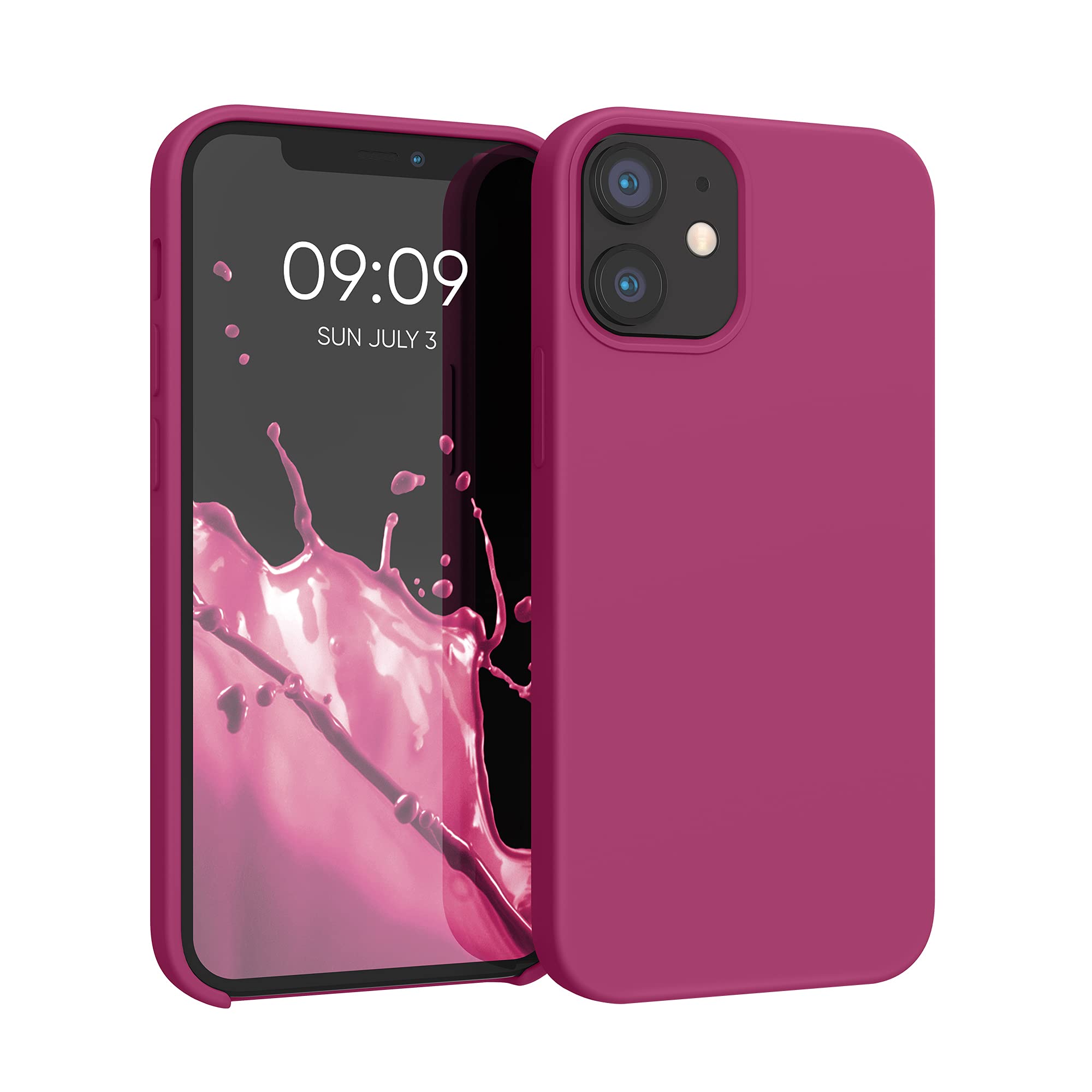kwmobile Case Compatible with Apple iPhone 12 mini Case - TPU Silicone Phone Cover with Soft Finish - Raspberry Pink