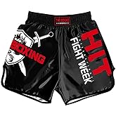 ZHIMYU Muay Thai Boxing Shorts for Kids Classic Slim Cut Kickboxing MMA Training Clothing Martial Arts Trunks