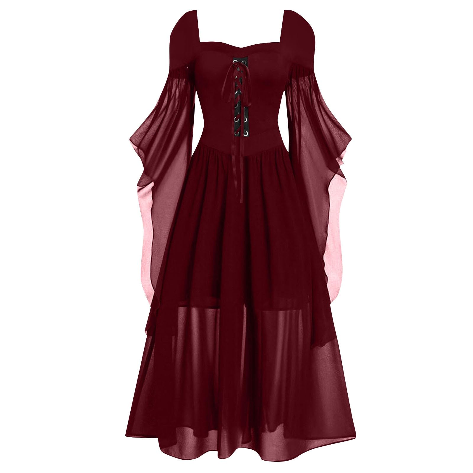 Renaissance Faire Costume Women Lace Up Cold