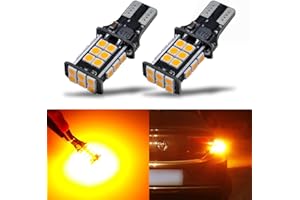 iBrightstar Extremely Bright 3030 Chipsets 921 T15 912 W16W LED Bulbs for Turn Signal Blinker Side Marker Lights, Amber Yellow