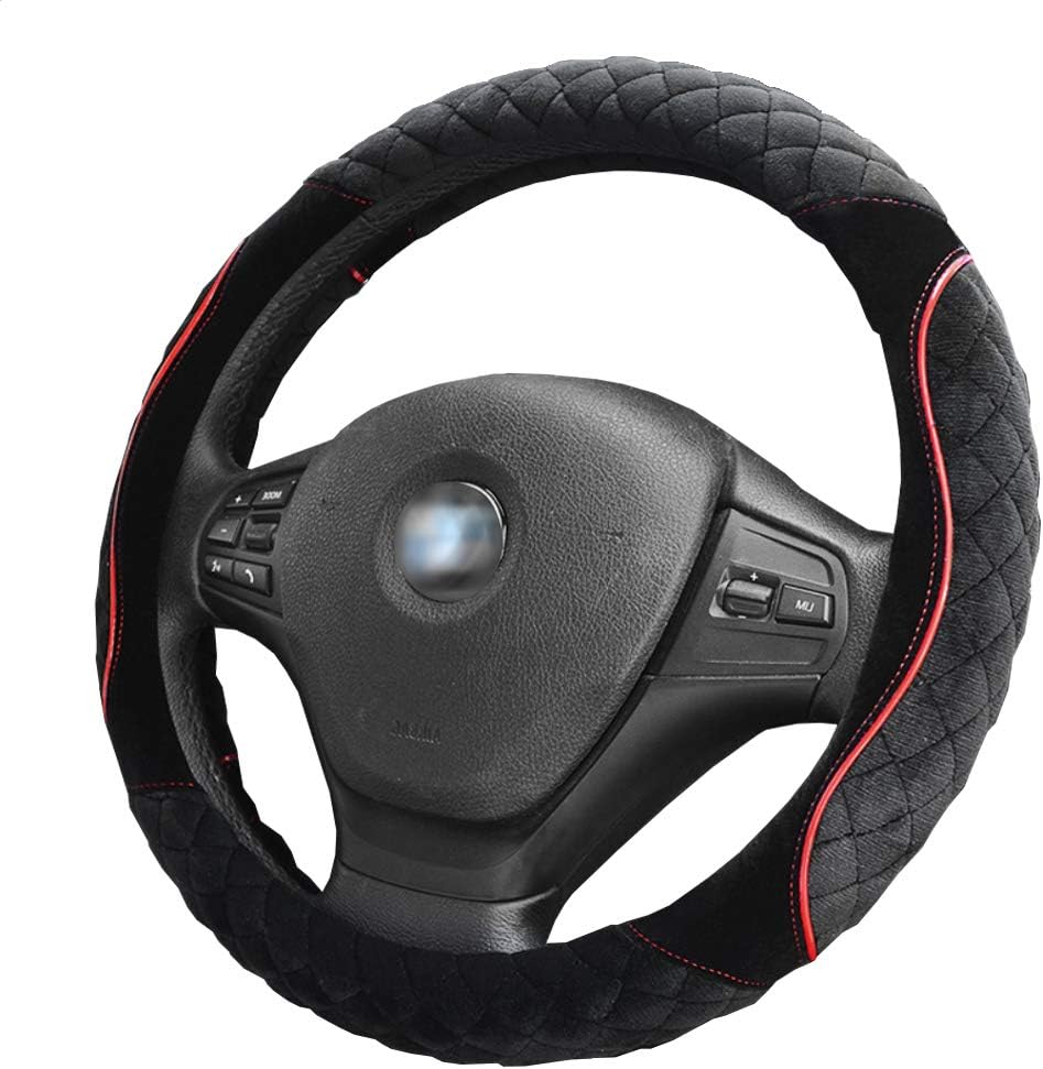 Amazon Ontto ハンドルカバー ステアリングカバー 滑り止め 触感いい 防寒対策 暖かい ふわふわ フィット 軽自動車 オシャレ Mサイズ 37cm 38cm 黒 車 バイク 車 バイク