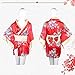 TOMORI Womens Sexy Kimono Cosplay Costume Lingerie Flower Printing Robes Lolita Fancy Dress Red