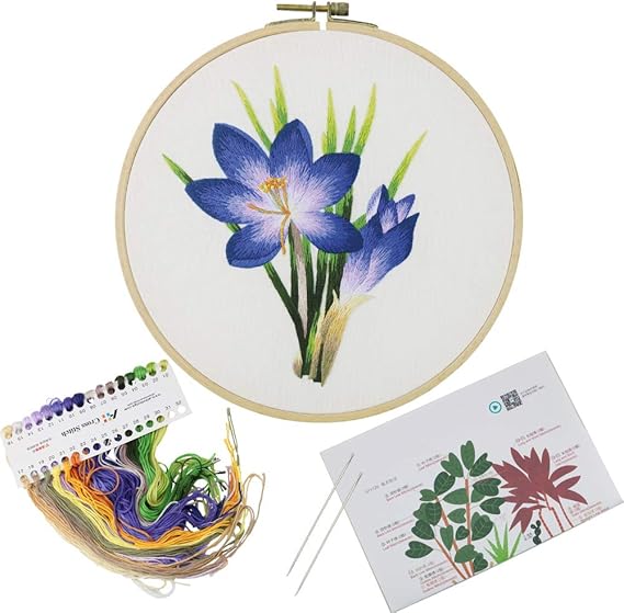 Beginner Embroidery Kit for Adults with Stamped Pattern DIY Handmade