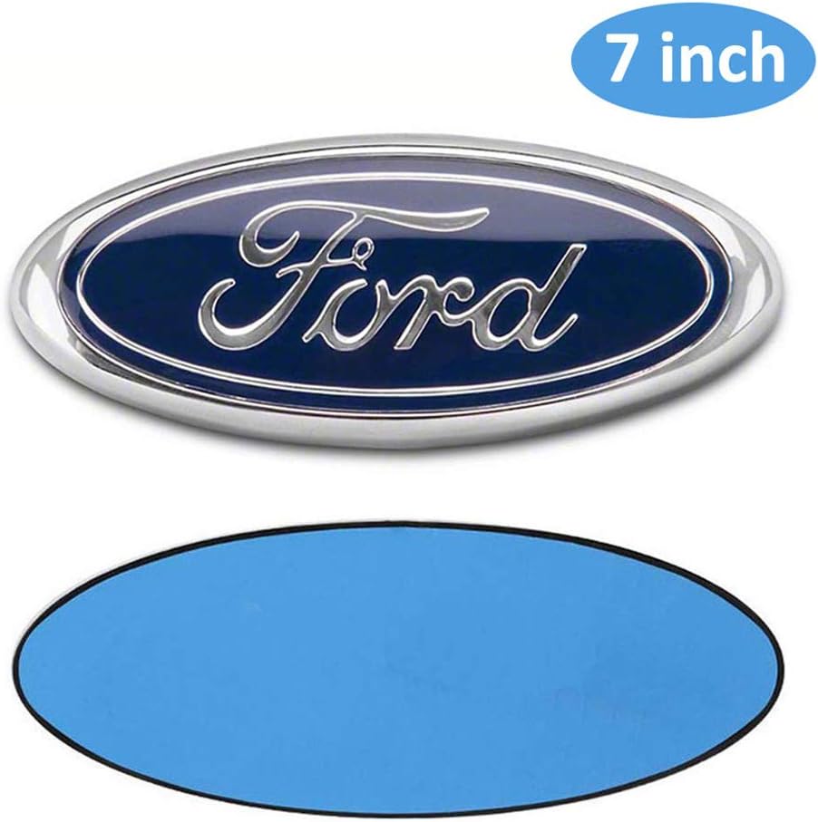 7inch Ford Emblem, Ford Front Grille Tailgate Emblem 3D Oval 3M Double Side Adhesive Tape Sticker Badge for Ford Escape Excursion Expedition Freestyle F-150 F-250 F350
